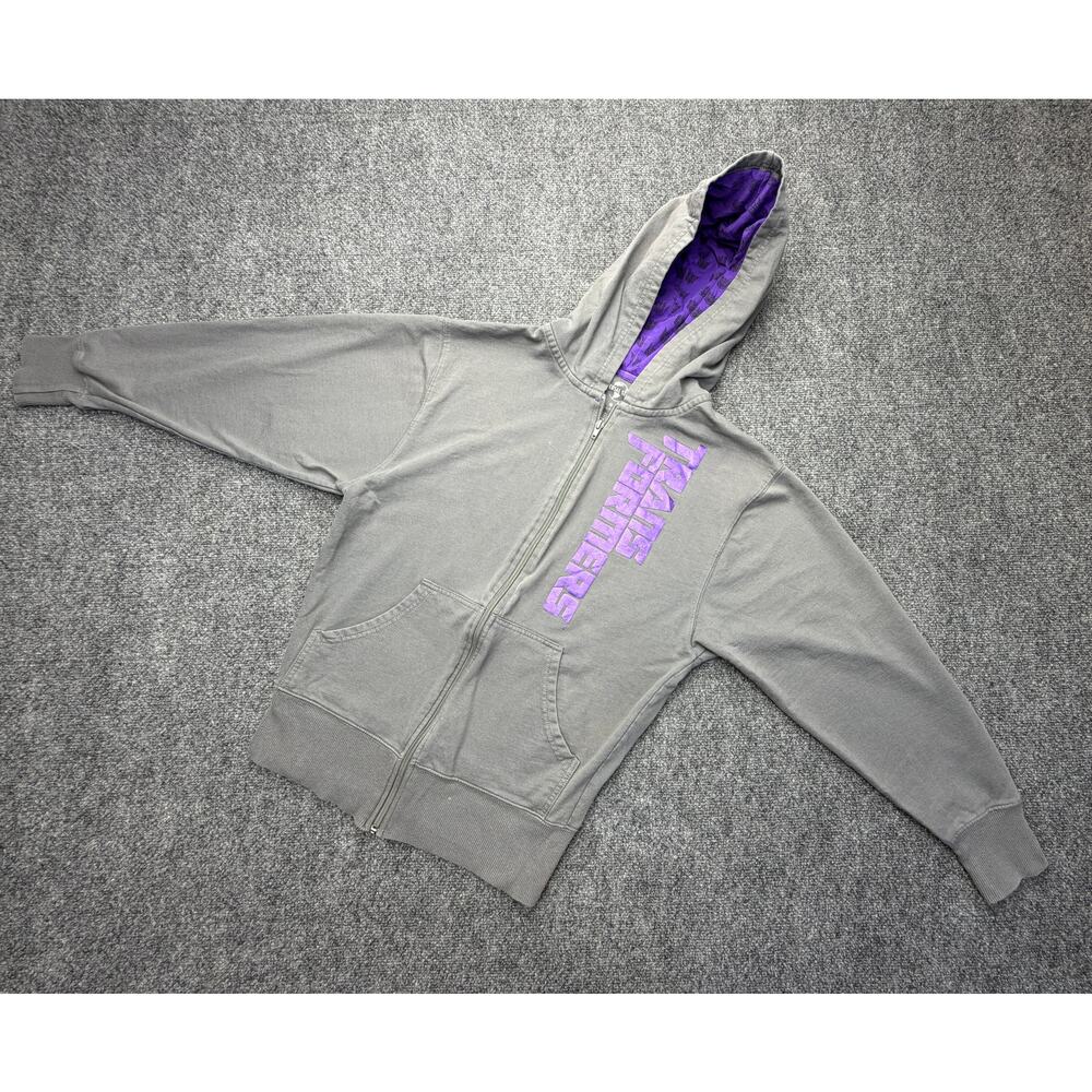 Transformers Zip Hoodie Graphic Gray Y2K Full Zip S